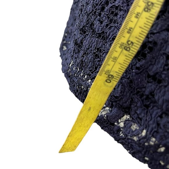 Adrianna Papell Navy Blue Long Sleeve Tapered Full Length Dress 4 - Picture 9 of 13